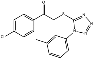 1-(4-chlorophenyl)-2-((1-(m-tolyl)-1H-tetrazol-5-yl)thio)ethan-1-one Struktur