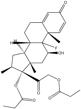 17,21-ジヒドロキシ-16β-メチルプレグナ-1,4,11-トリエン-3,20-ジオン 化学構造式
