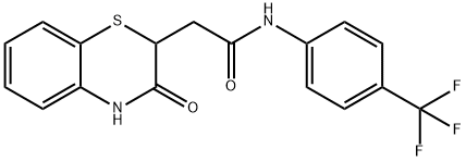 2-(3-oxo-3,4-dihydro-2H-benzo[b][1,4]thiazin-2-yl)-N-(4-(trifluoromethyl)phenyl)acetamide Struktur