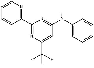 N-苯基-2-(吡啶-2-基)-6-(三氟甲基)嘧啶-4-胺, 338754-31-7, 结构式