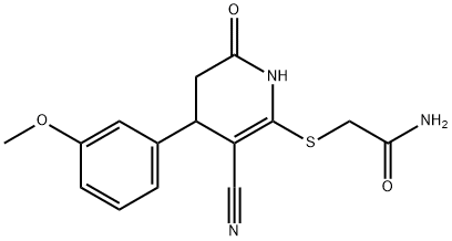 2-((3-cyano-4-(3-methoxyphenyl)-6-oxo-1,4,5,6-tetrahydropyridin-2-yl)thio)acetamide Struktur