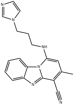 1-((3-(1H-imidazol-1-yl)propyl)amino)-3-methylbenzo[4,5]imidazo[1,2-a]pyridine-4-carbonitrile Struktur