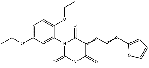 (5Z)-1-(2,5-diethoxyphenyl)-5-[(E)-3-(furan-2-yl)prop-2-enylidene]-1,3-diazinane-2,4,6-trione Structure