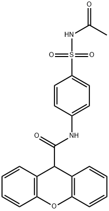 N-[4-(acetylsulfamoyl)phenyl]-9H-xanthene-9-carboxamide Struktur