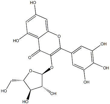 4H-1-Benzopyran-4-one,3-(a-L-arabinofuranosyloxy)-5,7-dihydroxy-2-(3,4,5-trihydroxyphenyl)- Structure