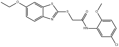 N-(5-chloro-2-methoxyphenyl)-2-[(6-ethoxy-1,3-benzothiazol-2-yl)sulfanyl]acetamide Structure