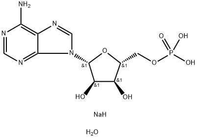 ((2R,3S,4R,5R)-5-(6-氨基-9H-嘌呤-9-基)-3,4-二羟基四氢呋喃-2-基)甲基磷酸钠水合物, 402846-49-5, 结构式