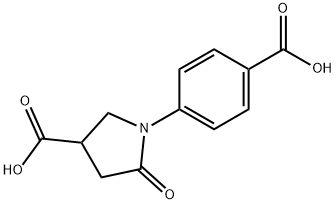 1-(4-羧基苯基)-5-氧代吡咯烷-3-羧酸 结构式
