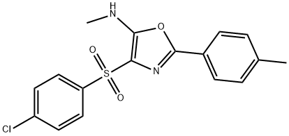 4-((4-chlorophenyl)sulfonyl)-N-methyl-2-(p-tolyl)oxazol-5-amine Struktur