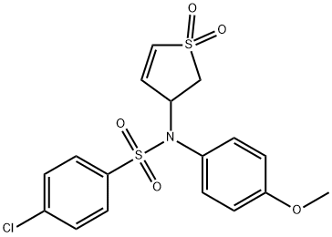 4-chloro-N-(1,1-dioxido-2,3-dihydrothiophen-3-yl)-N-(4-methoxyphenyl)benzenesulfonamide Struktur