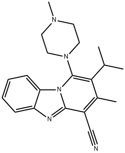 2-isopropyl-3-methyl-1-(4-methylpiperazin-1-yl)benzo[4,5]imidazo[1,2-a]pyridine-4-carbonitrile Structure