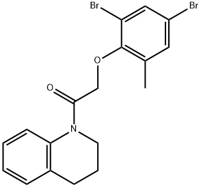 1-[(2,4-dibromo-6-methylphenoxy)acetyl]-1,2,3,4-tetrahydroquinoline Struktur