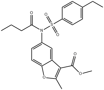 methyl 5-(N-((4-ethylphenyl)sulfonyl)butyramido)-2-methylbenzofuran-3-carboxylate Struktur