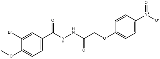 3-bromo-4-methoxy-N'-[(4-nitrophenoxy)acetyl]benzohydrazide 结构式