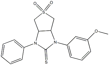 1-(3-methoxyphenyl)-3-phenyltetrahydro-1H-thieno[3,4-d]imidazole-2(3H)-thione 5,5-dioxide Struktur