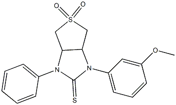 1-(3-methoxyphenyl)-3-phenyltetrahydro-1H-thieno[3,4-d]imidazole-2(3H)-thione 5,5-dioxide Structure