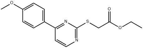 2-((4-(4-甲氧基苯基)嘧啶-2-基)硫代)乙酸乙酯, 476211-52-6, 结构式