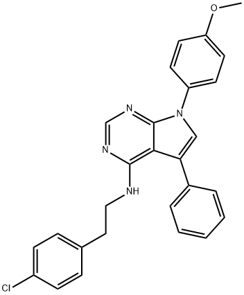 N-(4-chlorophenethyl)-7-(4-methoxyphenyl)-5-phenyl-7H-pyrrolo[2,3-d]pyrimidin-4-amine Structure