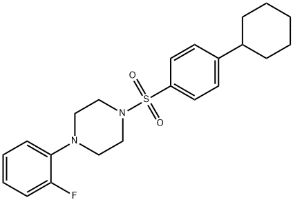 1-(4-cyclohexylphenyl)sulfonyl-4-(2-fluorophenyl)piperazine Struktur