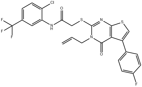 2-((3-allyl-5-(4-fluorophenyl)-4-oxo-3,4-dihydrothieno[2,3-d]pyrimidin-2-yl)thio)-N-(2-chloro-5-(trifluoromethyl)phenyl)acetamide Structure