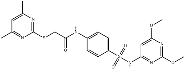 N-(4-(N-(2,6-dimethoxypyrimidin-4-yl)sulfamoyl)phenyl)-2-((4,6-dimethylpyrimidin-2-yl)thio)acetamide Struktur