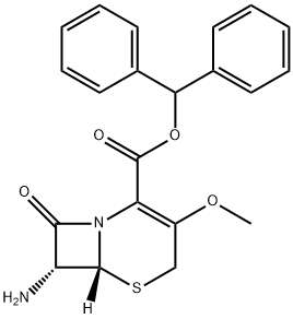 (6R,7R)-benzhydryl 7-amino-3-methoxy-8-oxo-5-thia-1-azabicyclo[4.2.0]oct-2-ene-2-carboxylate 化学構造式