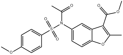 methyl 5-(N-((4-methoxyphenyl)sulfonyl)acetamido)-2-methylbenzofuran-3-carboxylate Structure