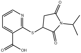 2-((1-isopropyl-2,5-dioxopyrrolidin-3-yl)thio)nicotinic acid Structure