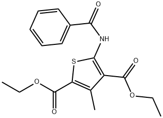 diethyl 5-benzamido-3-methylthiophene-2,4-dicarboxylate Struktur