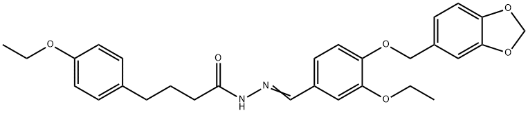 N'-{(E)-[4-(1,3-benzodioxol-5-ylmethoxy)-3-ethoxyphenyl]methylidene}-4-(4-ethoxyphenyl)butanehydrazide,530147-49-0,结构式