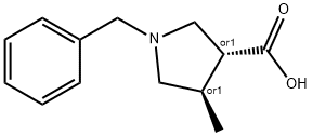 TRANS-1-ベンジル-4-メチル-3-ピロリジンカルボン酸 化学構造式