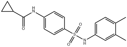 N-(4-{[(3,4-dimethylphenyl)amino]sulfonyl}phenyl)cyclopropanecarboxamide Struktur