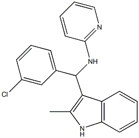 N-((3-chlorophenyl)(2-methyl-1H-indol-3-yl)methyl)pyridin-2-amine Struktur