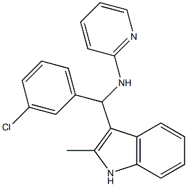 N-((3-chlorophenyl)(2-methyl-1H-indol-3-yl)methyl)pyridin-2-amine Structure