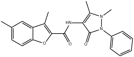 N-(1,5-dimethyl-3-oxo-2-phenylpyrazol-4-yl)-3,5-dimethyl-1-benzofuran-2-carboxamide Structure