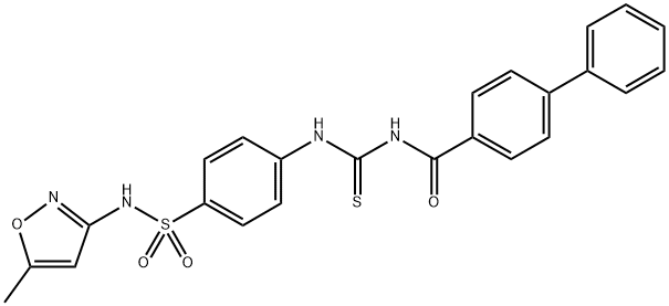 N-{[(4-{[(5-methyl-3-isoxazolyl)amino]sulfonyl}phenyl)amino]carbonothioyl}-4-biphenylcarboxamide Structure