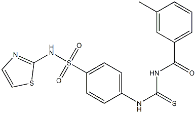 3-methyl-N-[({4-[(1,3-thiazol-2-ylamino)sulfonyl]phenyl}amino)carbonothioyl]benzamide Structure