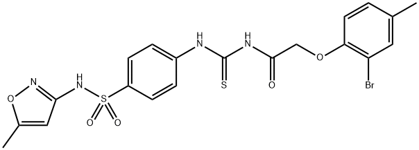 2-(2-bromo-4-methylphenoxy)-N-{[(4-{[(5-methyl-3-isoxazolyl)amino]sulfonyl}phenyl)amino]carbonothioyl}acetamide Structure