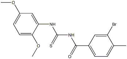 3-bromo-N-{[(2,5-dimethoxyphenyl)amino]carbonothioyl}-4-methylbenzamide Structure