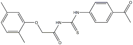 N-{[(4-acetylphenyl)amino]carbonothioyl}-2-(2,5-dimethylphenoxy)acetamide Struktur