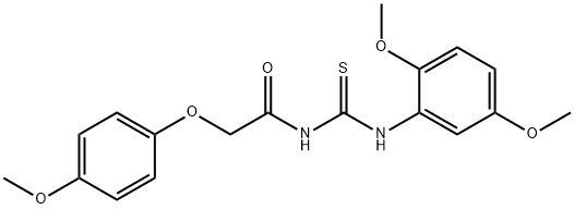 N-{[(2,5-dimethoxyphenyl)amino]carbonothioyl}-2-(4-methoxyphenoxy)acetamide 化学構造式