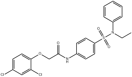 2-(2,4-dichlorophenoxy)-N-(4-{[ethyl(phenyl)amino]sulfonyl}phenyl)acetamide 结构式