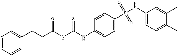 N-{[(4-{[(3,4-dimethylphenyl)amino]sulfonyl}phenyl)amino]carbonothioyl}-3-phenylpropanamide Structure