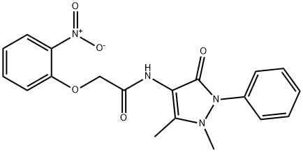 N-(1,5-dimethyl-3-oxo-2-phenyl-2,3-dihydro-1H-pyrazol-4-yl)-2-(2-nitrophenoxy)acetamide Struktur