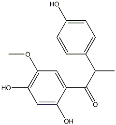 1-Propanone, 1-(2,4-dihydroxy-5-methoxyphenyl)-2-(4-hydroxyphenyl)- Struktur