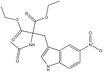 Propanedioic acid,2-(acetylamino)-2-[(5-nitro-1H-indol-3-yl)methyl]-, 1,3-diethyl ester Structure