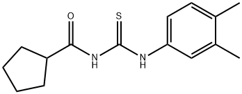 N-{[(3,4-dimethylphenyl)amino]carbonothioyl}cyclopentanecarboxamide Struktur