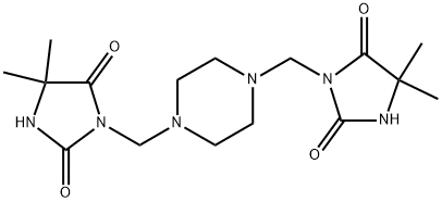 3,3-(piperazine-1,4-diylbis(methylene))bis(5,5-dimethylimidazolidine-2,4-dione) Structure