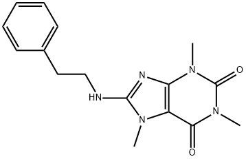 1,3,7-trimethyl-8-(2-phenylethylamino)purine-2,6-dione Structure