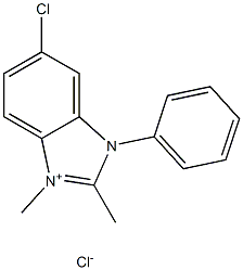 5-chloro-1,2-dimethyl-3-phenylbenzimidazol-1-ium:chloride Struktur